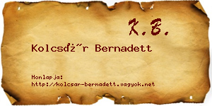 Kolcsár Bernadett névjegykártya
