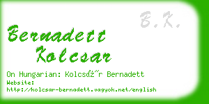 bernadett kolcsar business card